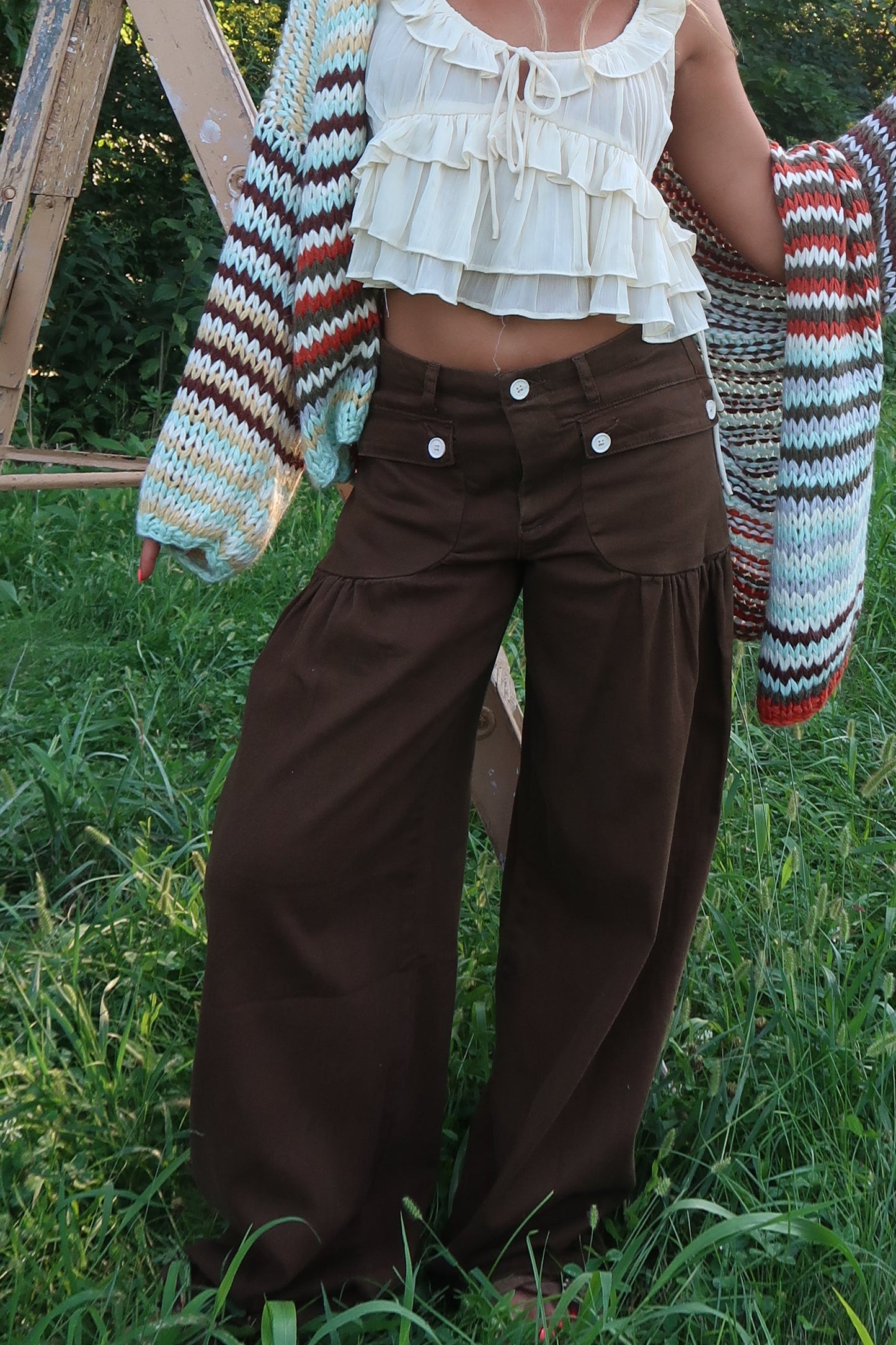 Brown Cute as a Button Jean