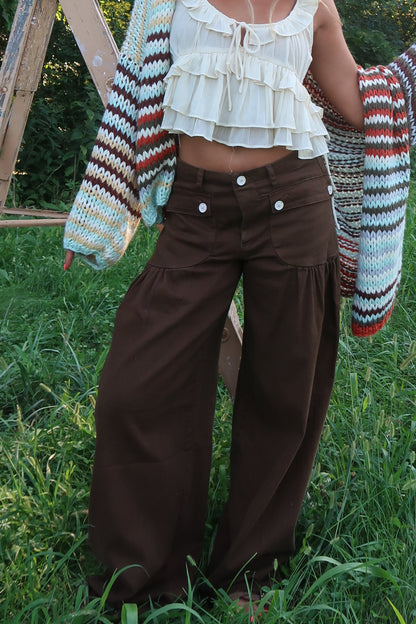 Brown Cute as a Button Jean