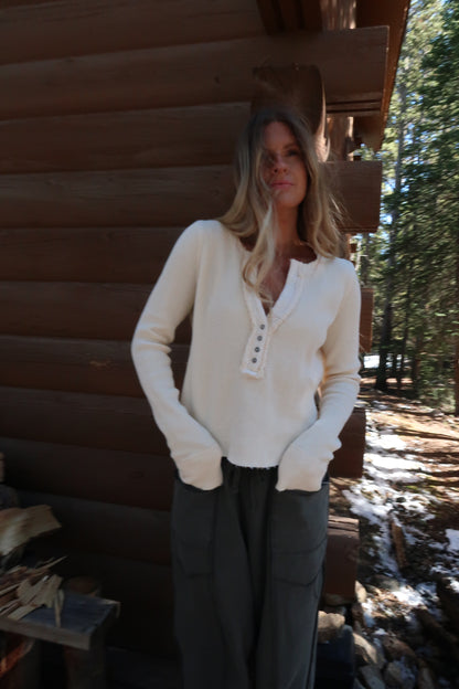 Buttermilk Waffle Long Slv