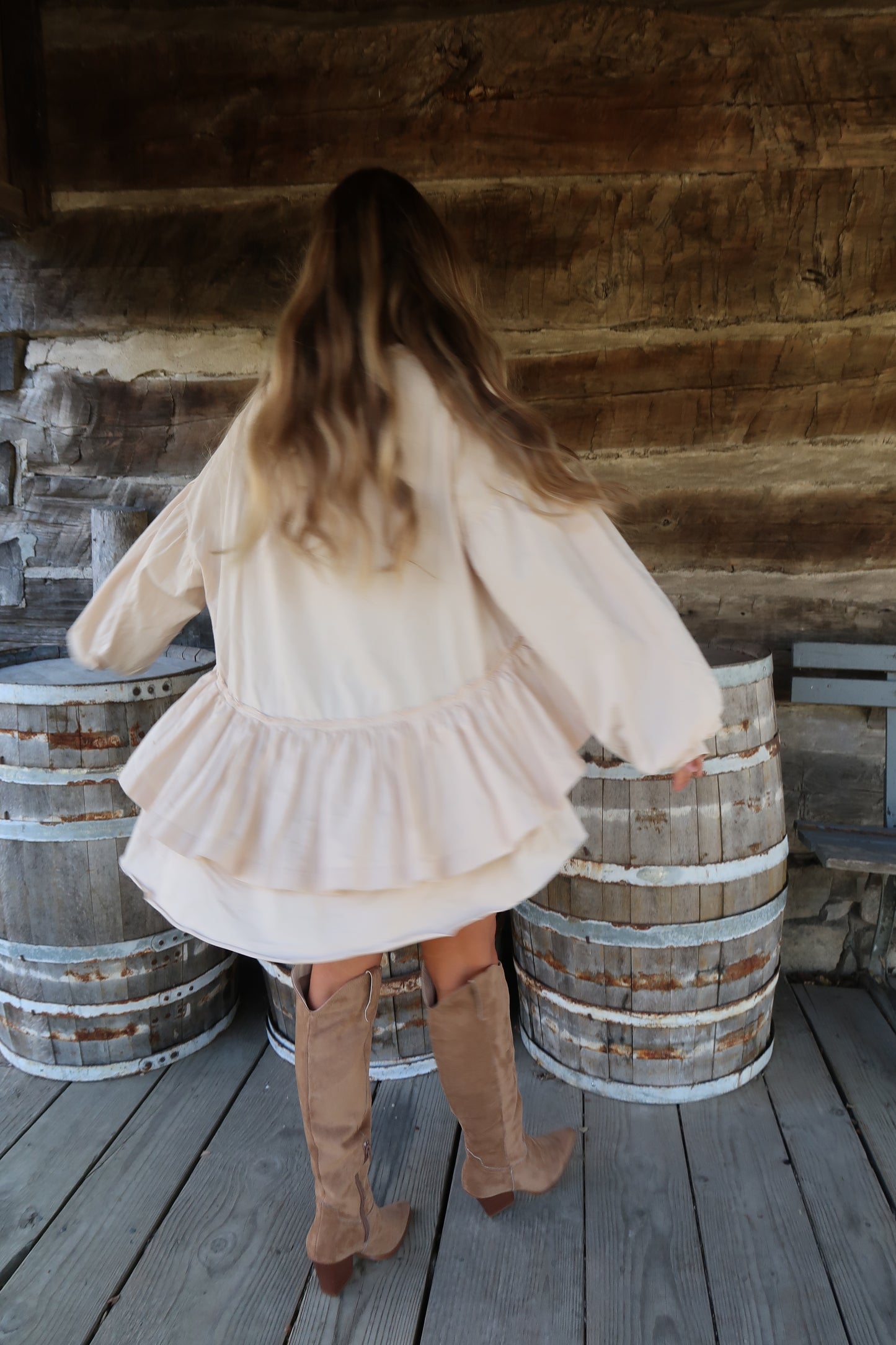 Creamy Ruffle Babydoll Top