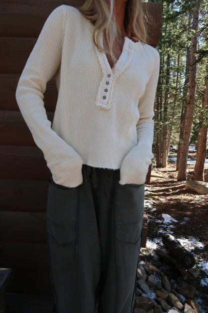 Buttermilk Waffle Long Slv