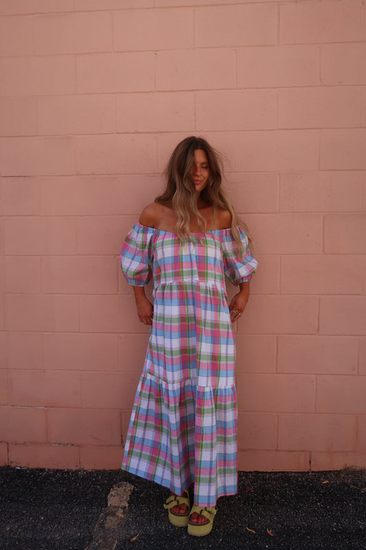 Wonderland Plaid Midi Dress