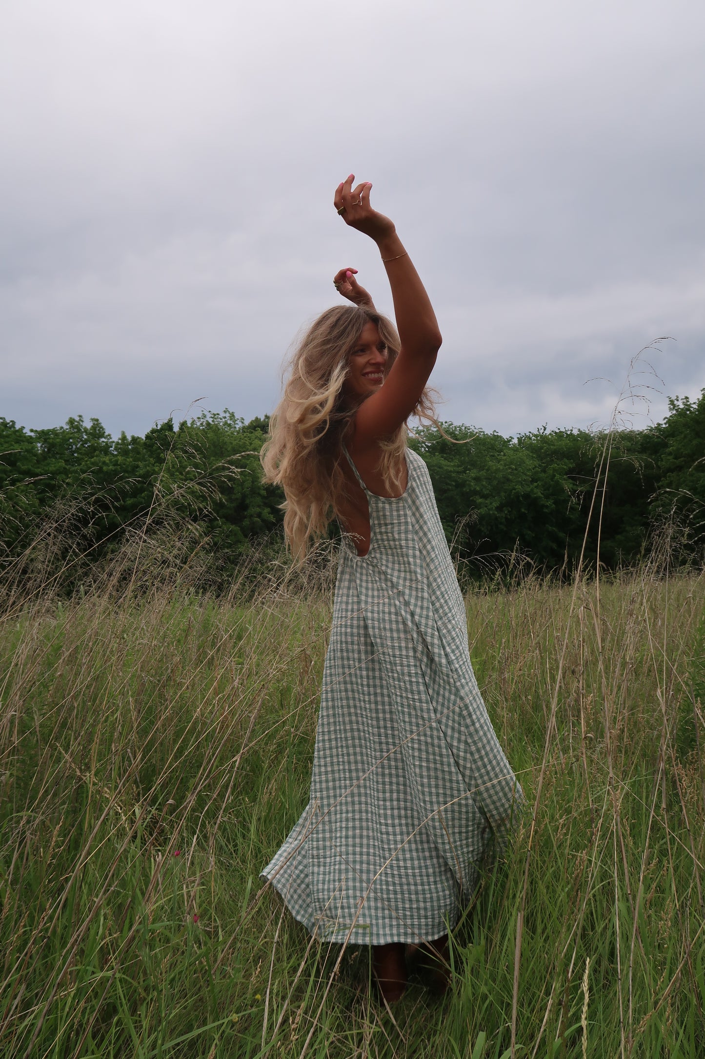 Clover Gingham Maxi Dress