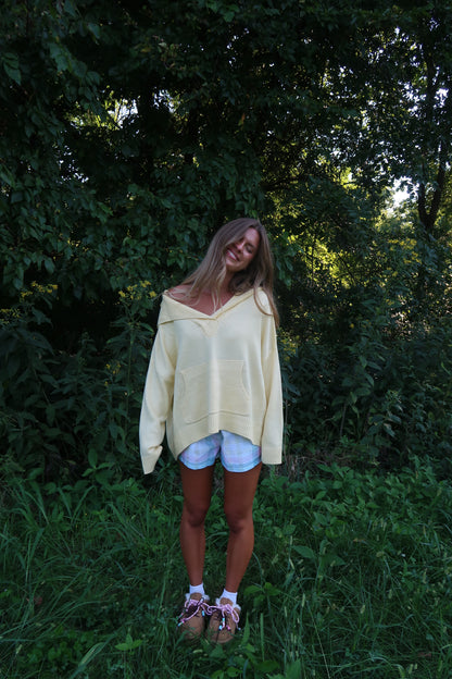 Butter Boxy Knit Hoodie