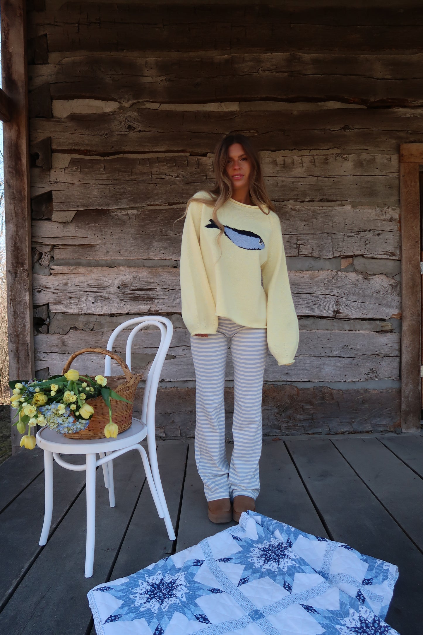 Blueberry Milk Stripe Flare Pant