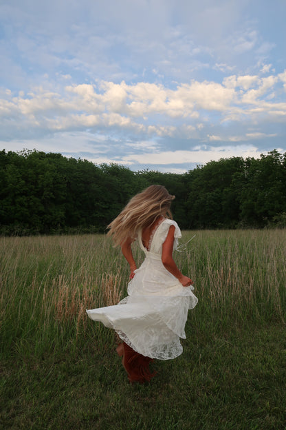 Chasing Light Lace Maxi Dress