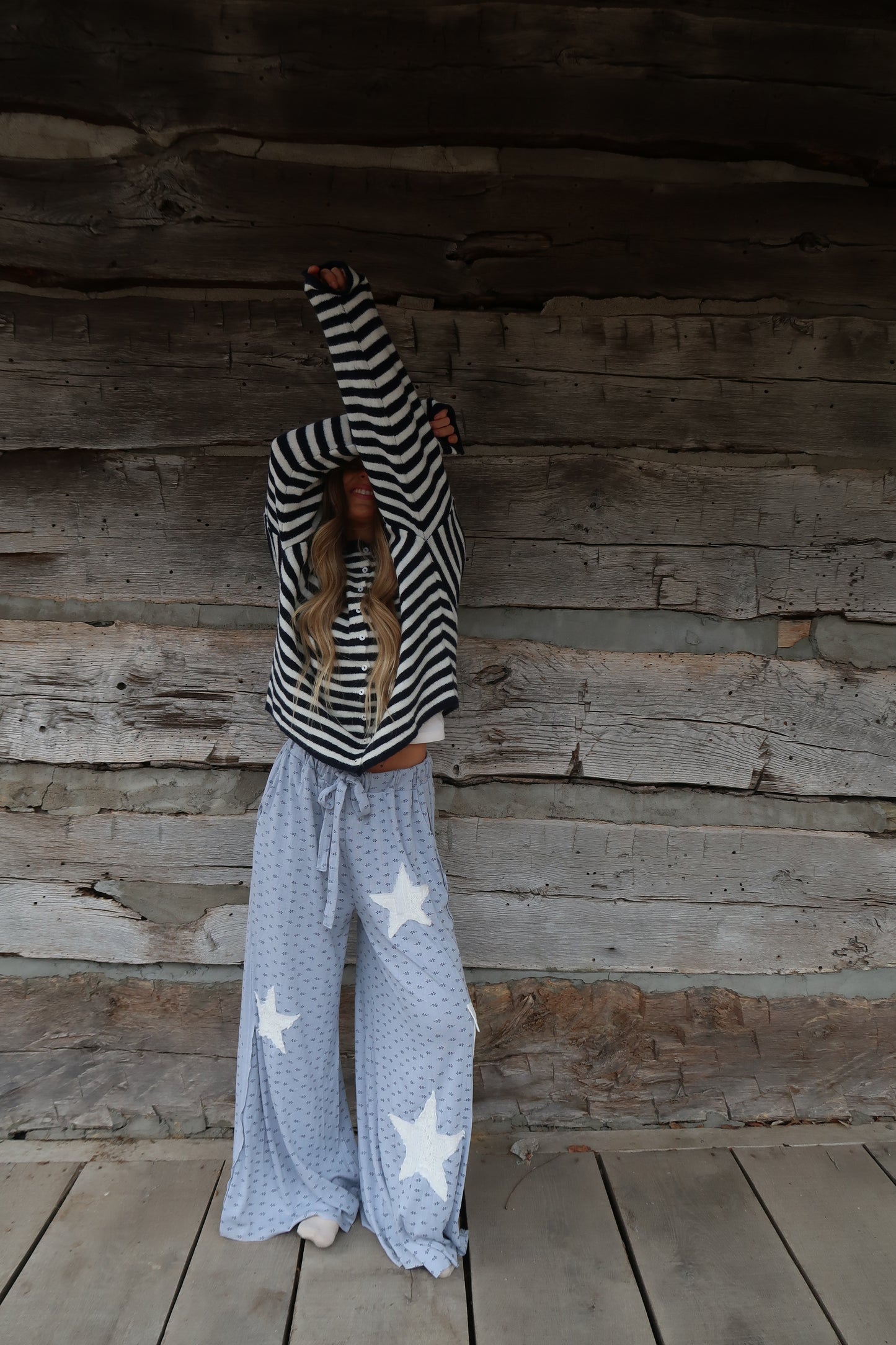 Powder Blue Ditsy Pant