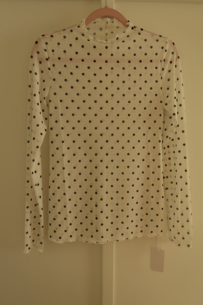 Polka Dot Sheer Long Slv