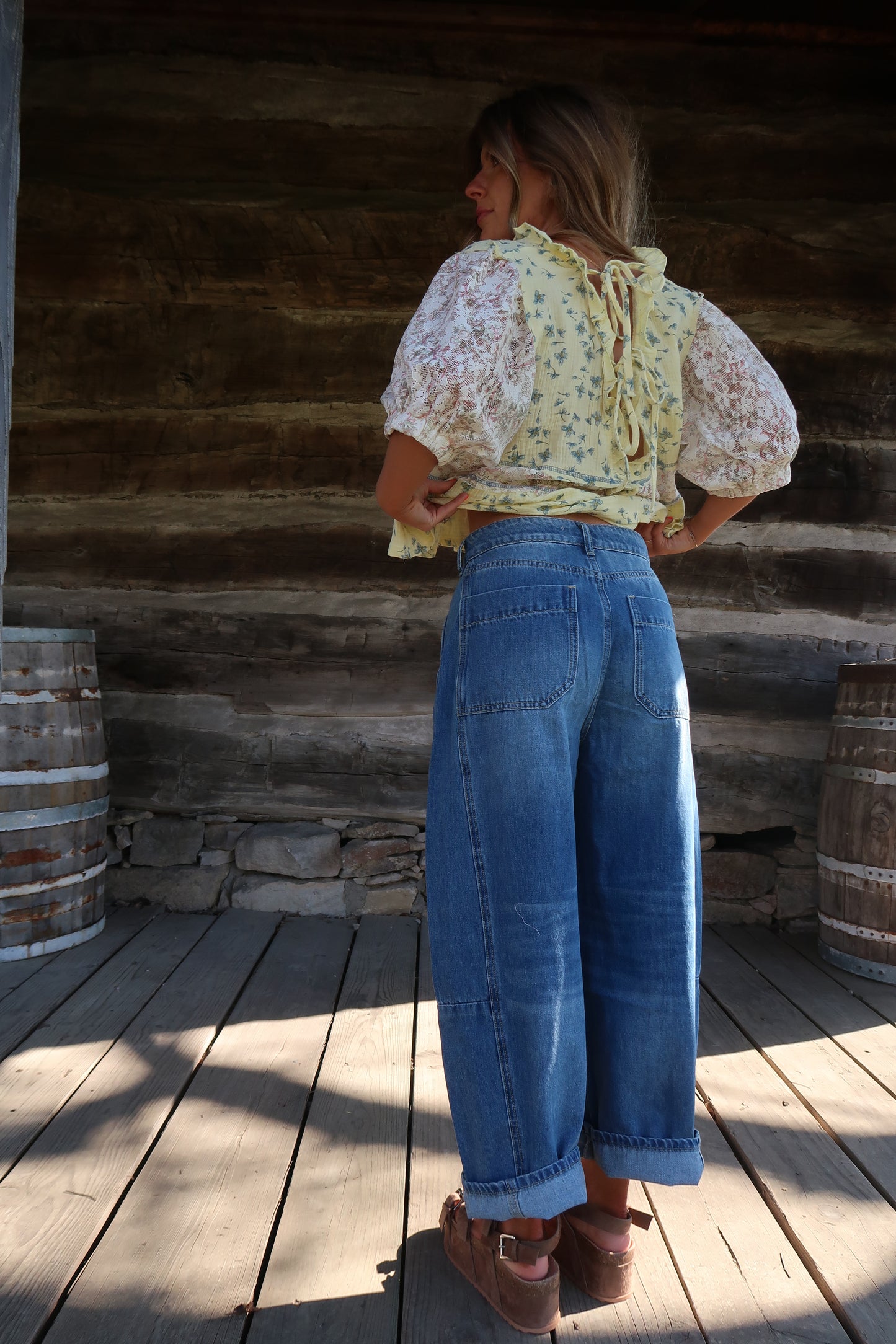 Rudy Mid Rise Barrel Jeans