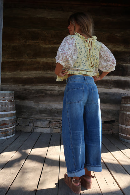 Rudy Mid Rise Barrel Jeans