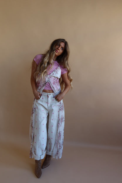 W/ luv Floral Lace Longline Cami