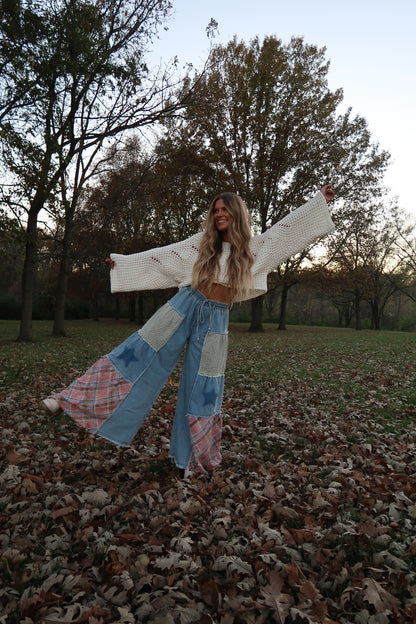 Pecan Plaid Wide Leg Pants