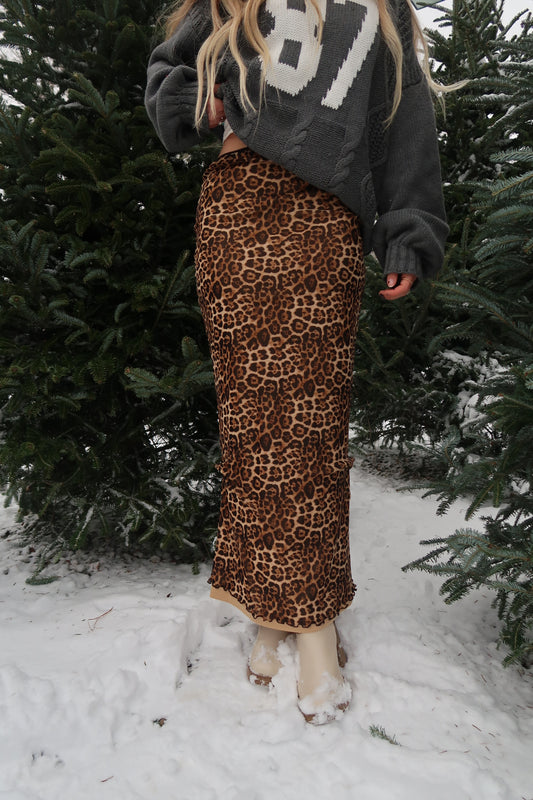 Ember Leopard Maxi Skirt