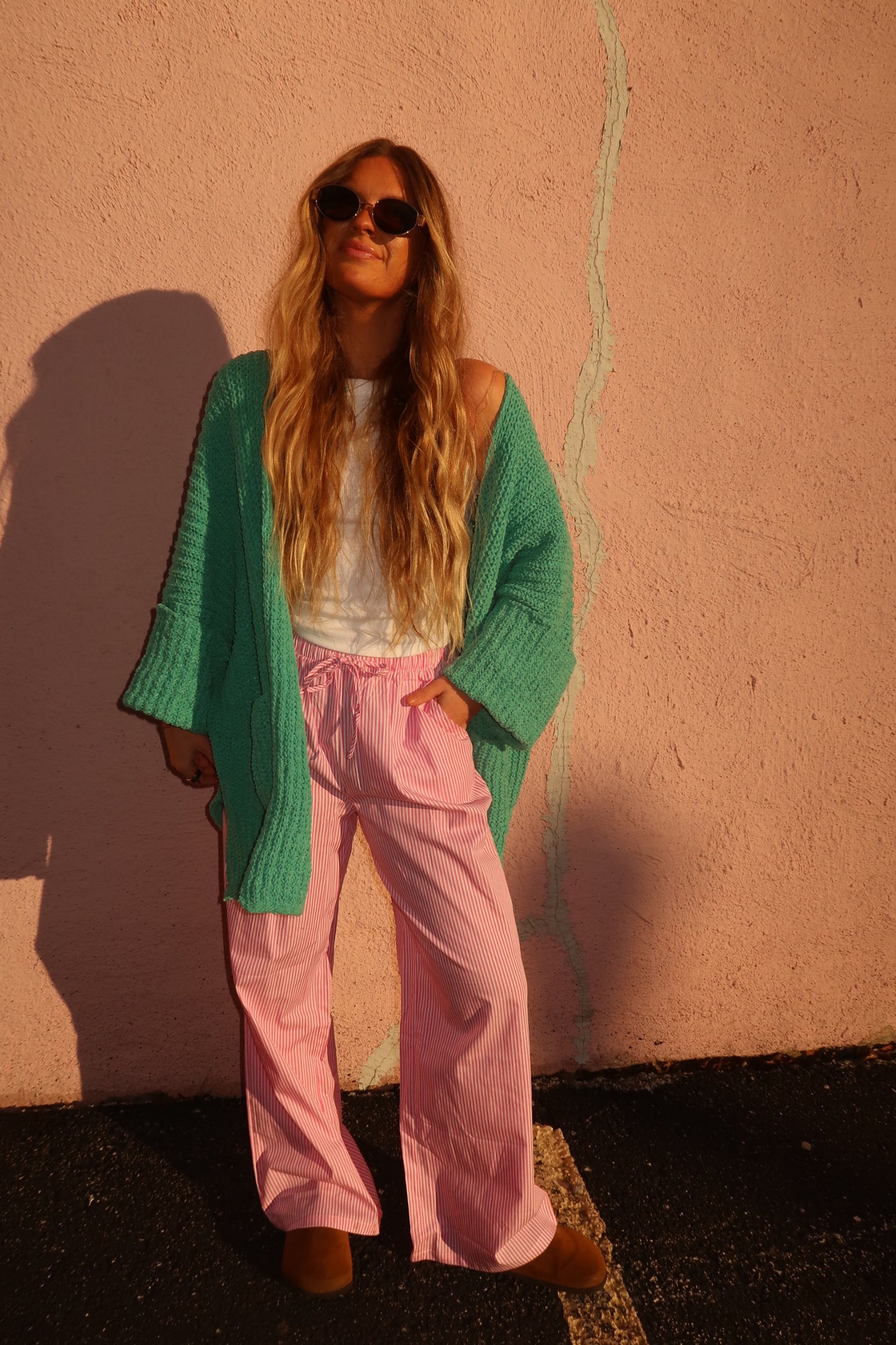 Tickle Me Pink Stripe Pant