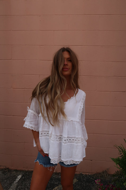 Lulu Crochet Babydoll Top