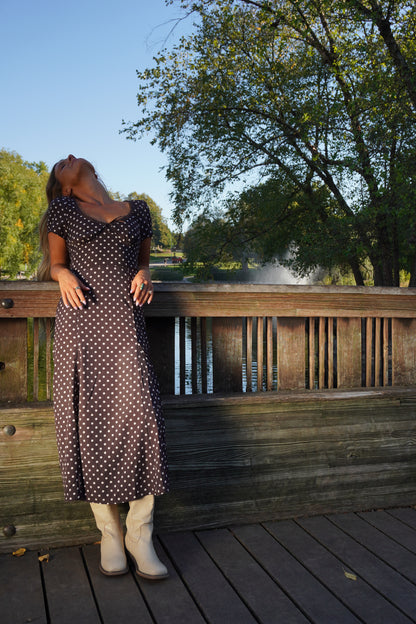 Brownstone Dot Midi Dress