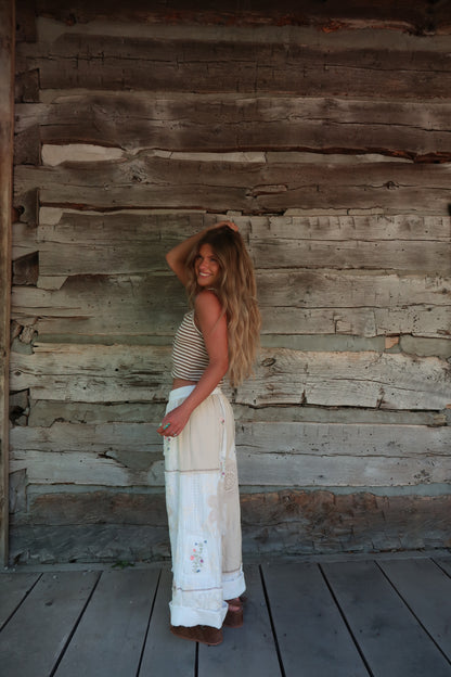 Ivory Petal Patchwork Pant