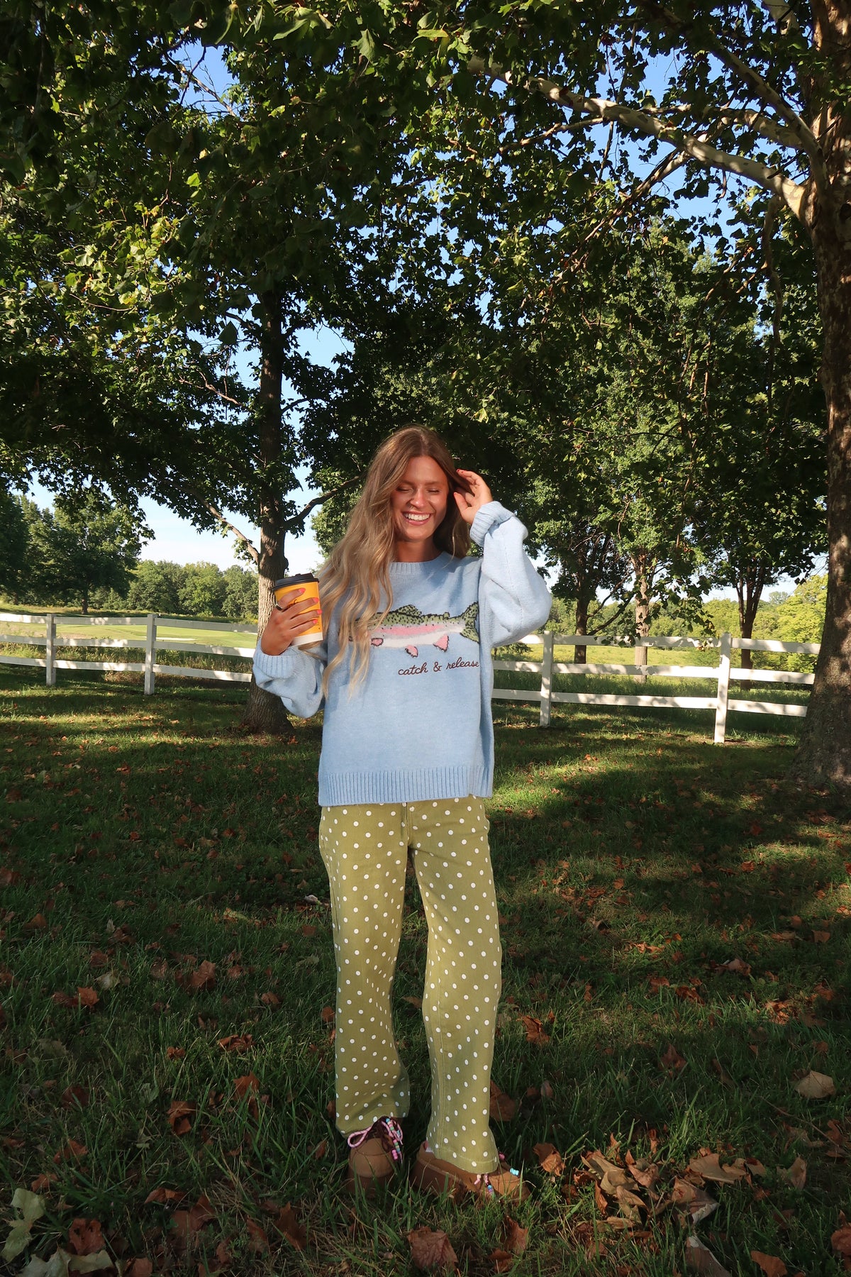Sprouted Dot Wide Leg Jeans