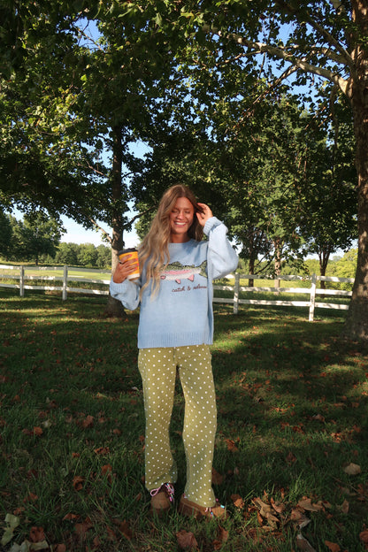 Sprouted Dot Wide Leg Jeans