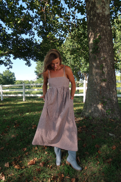Billy Gingham Midi Dress