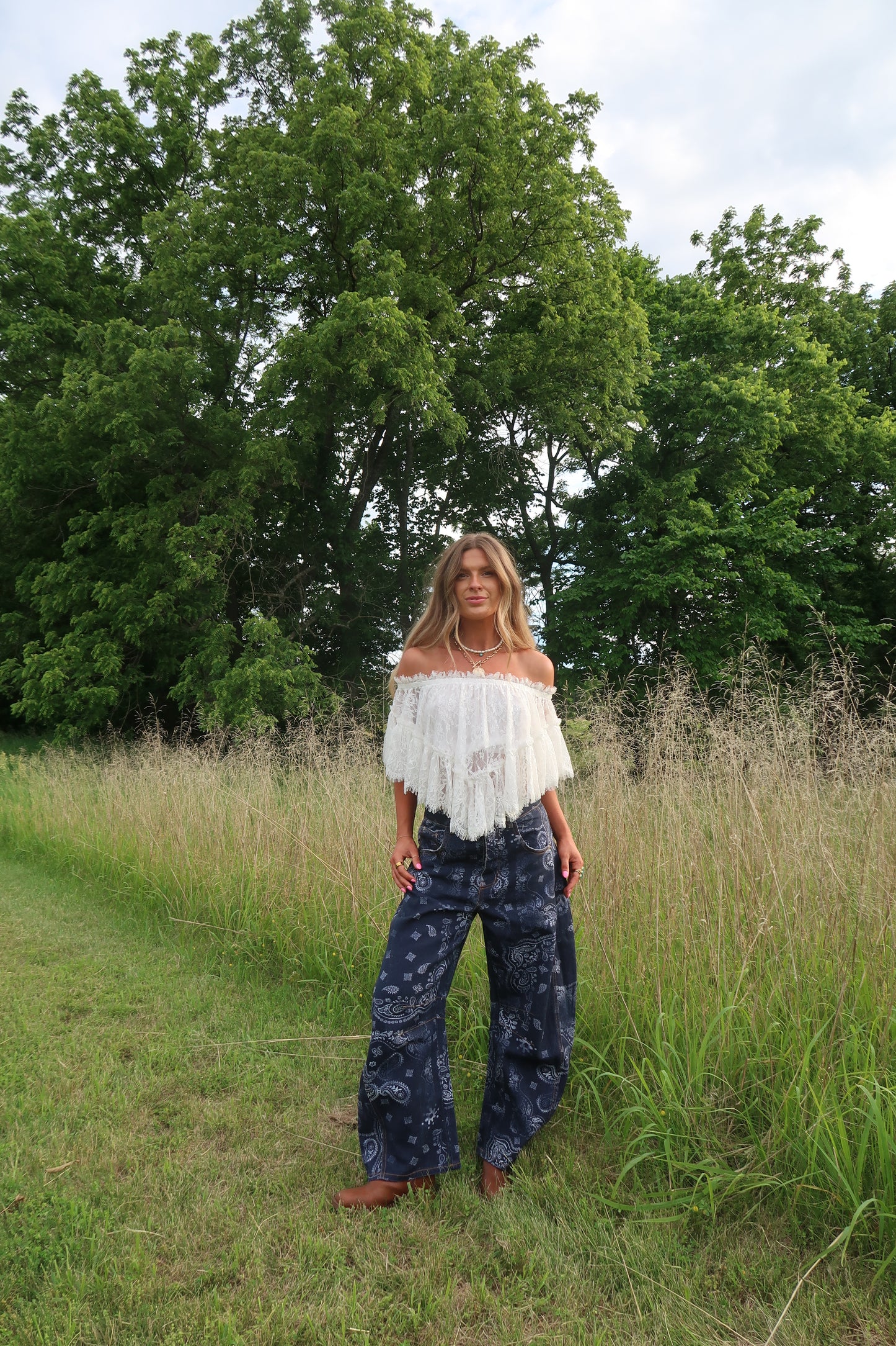 Midnight Ranger Bandana Barrel Jeans