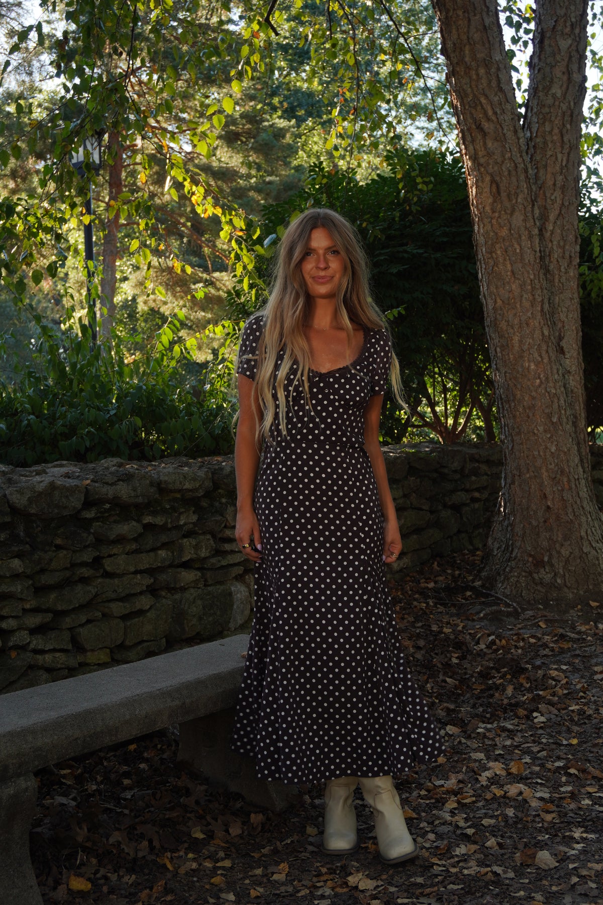 Brownstone Dot Midi Dress