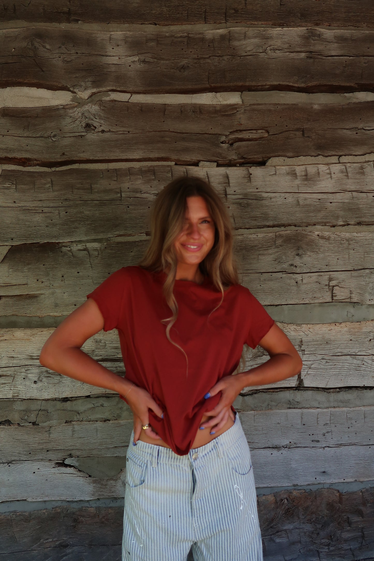 Brick Washed Boxy Cotton Tee