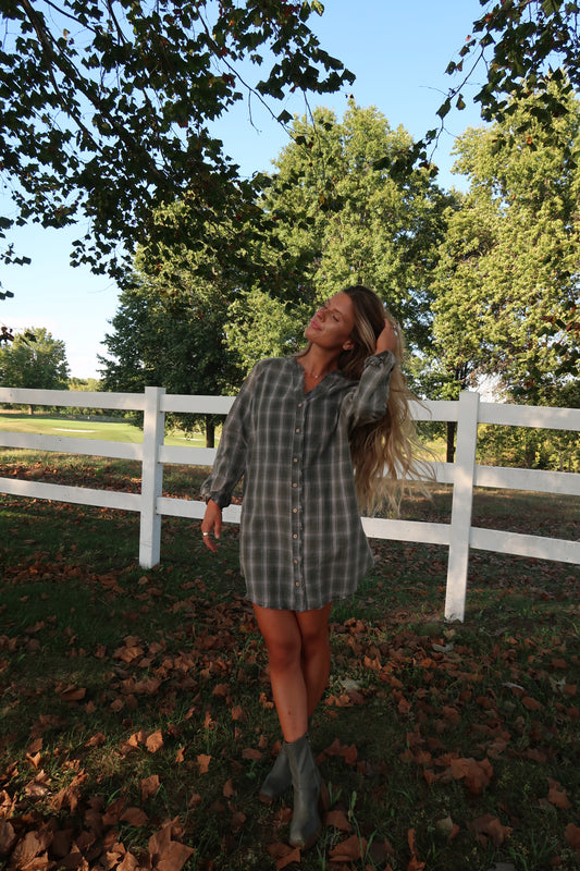 Pine Flannel Dress