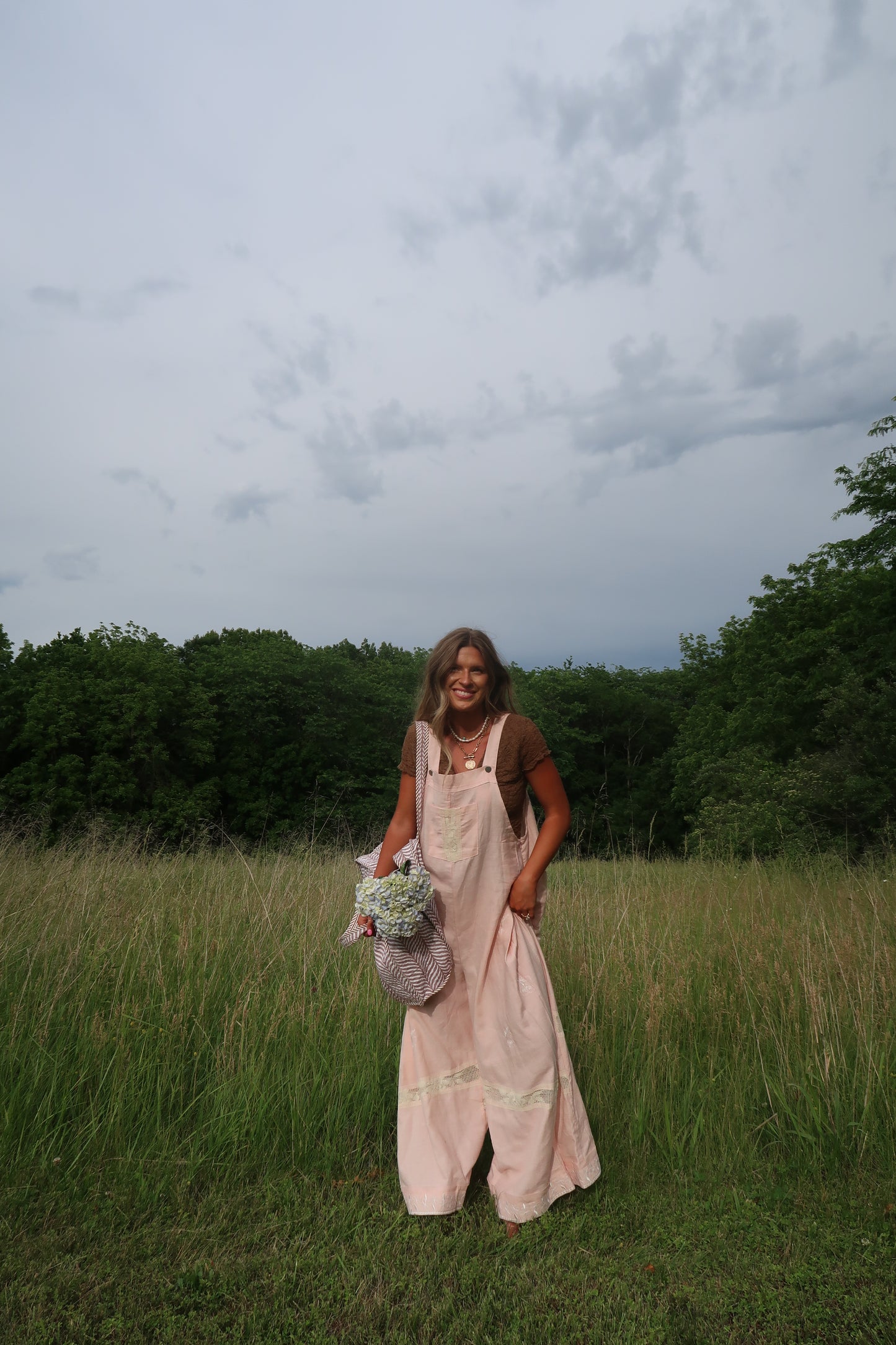 Rosie Linen Embroidered Overalls