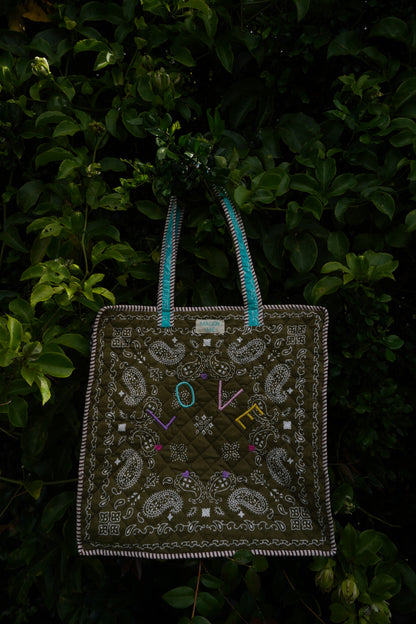 Reef Patchwork "LOVE" Quilted Dote Bag