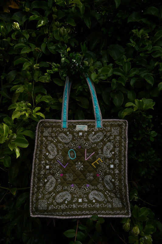 Reef Patchwork "LOVE" Quilted Dote Bag