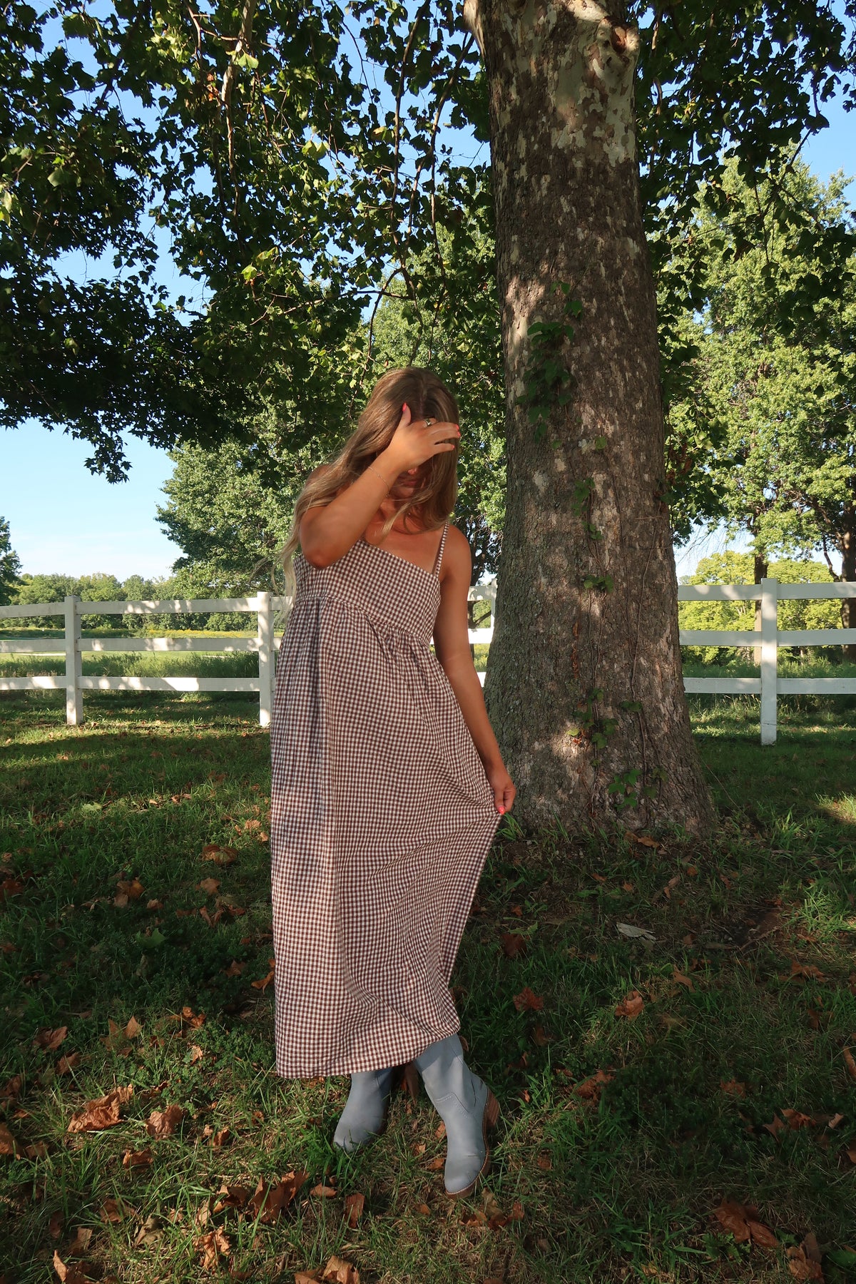 Billy Gingham Midi Dress