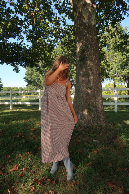 Billy Gingham Midi Dress