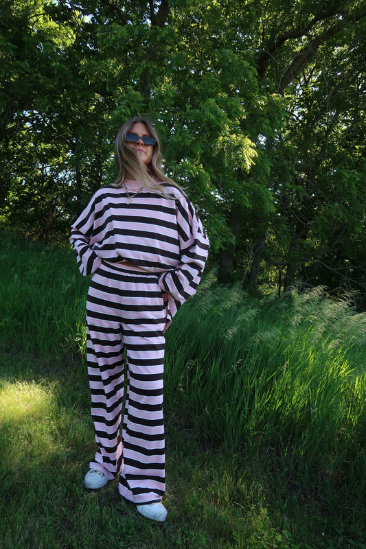 Neapolitan Striped Mock Neck