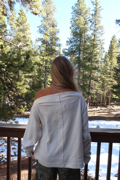 Oatmeal Off the Shoulder Top