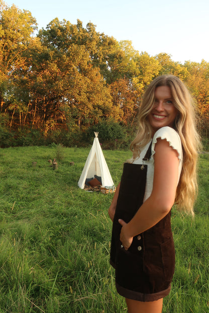 Espresso Corduroy Shortalls