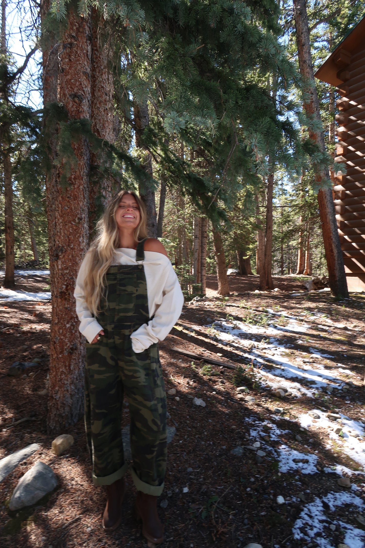 Can't See Me Camo Barrel Overalls