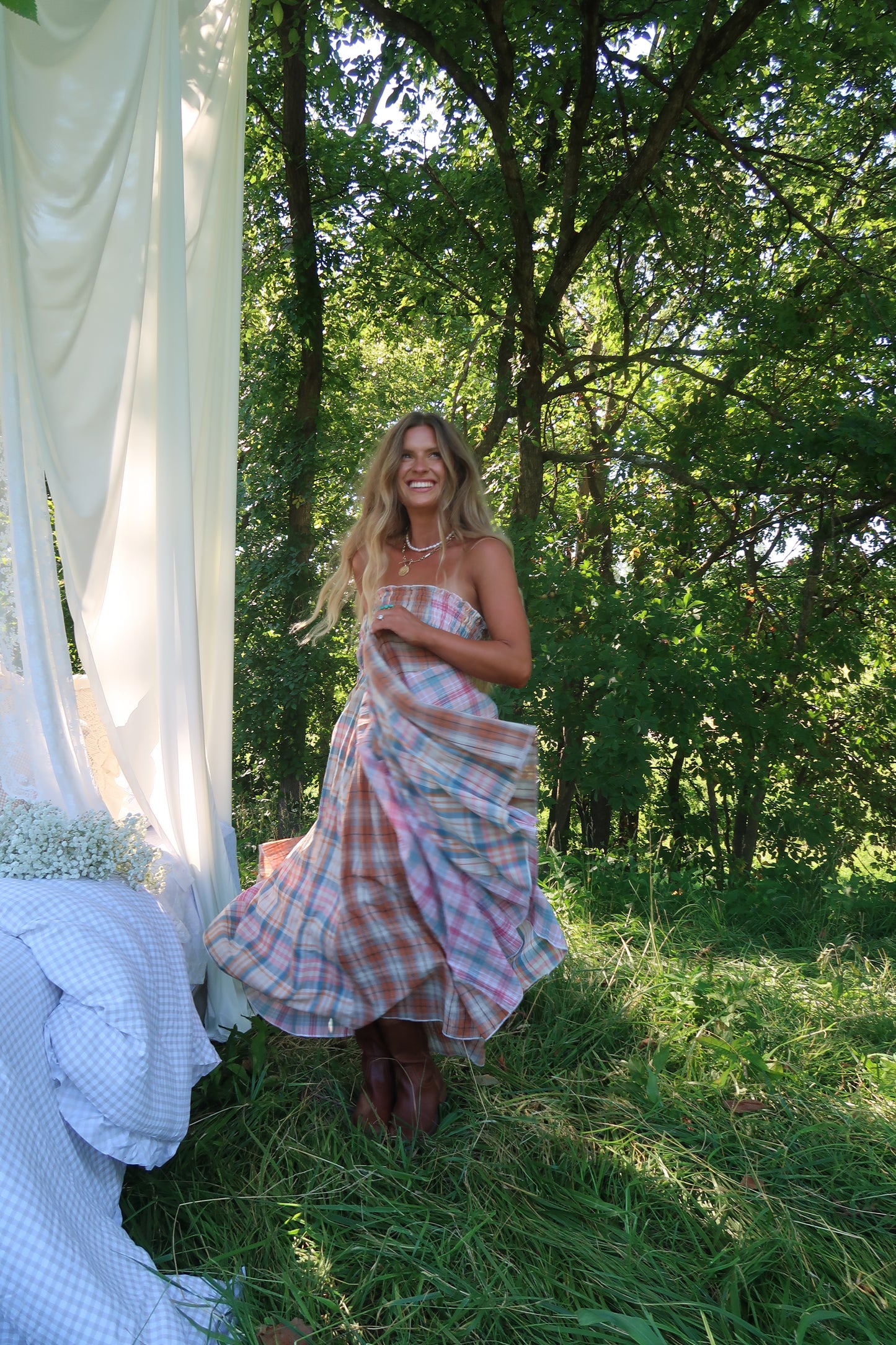 Summer Daydream Plaid Maxi Skirt/Midi Dress