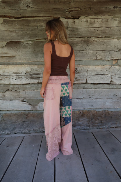 Dusty Pink Patchwork Pant