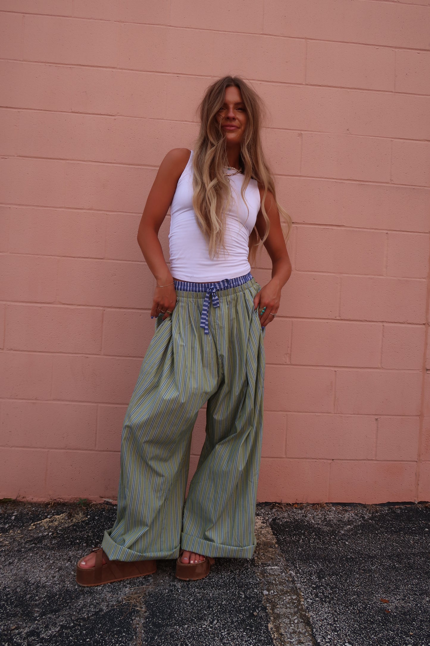 Leaf Stripe Boxer Pant
