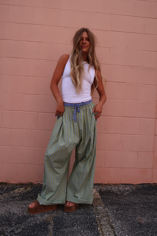 Leaf Stripe Boxer Pant