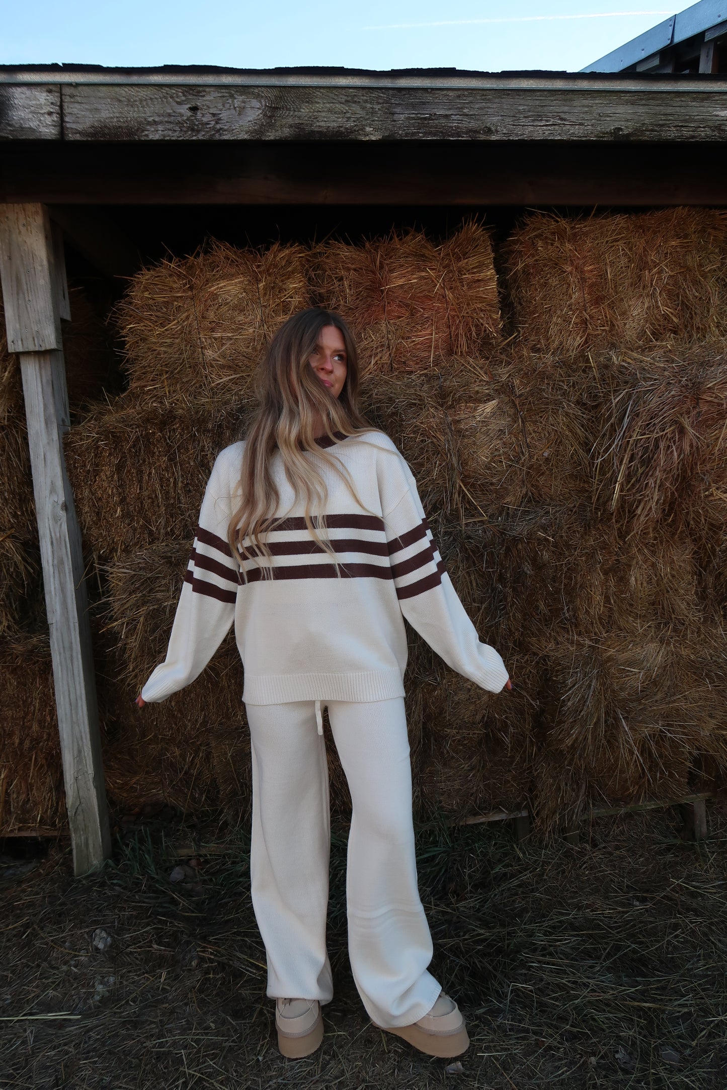 Cream Chestnut Sweater Set