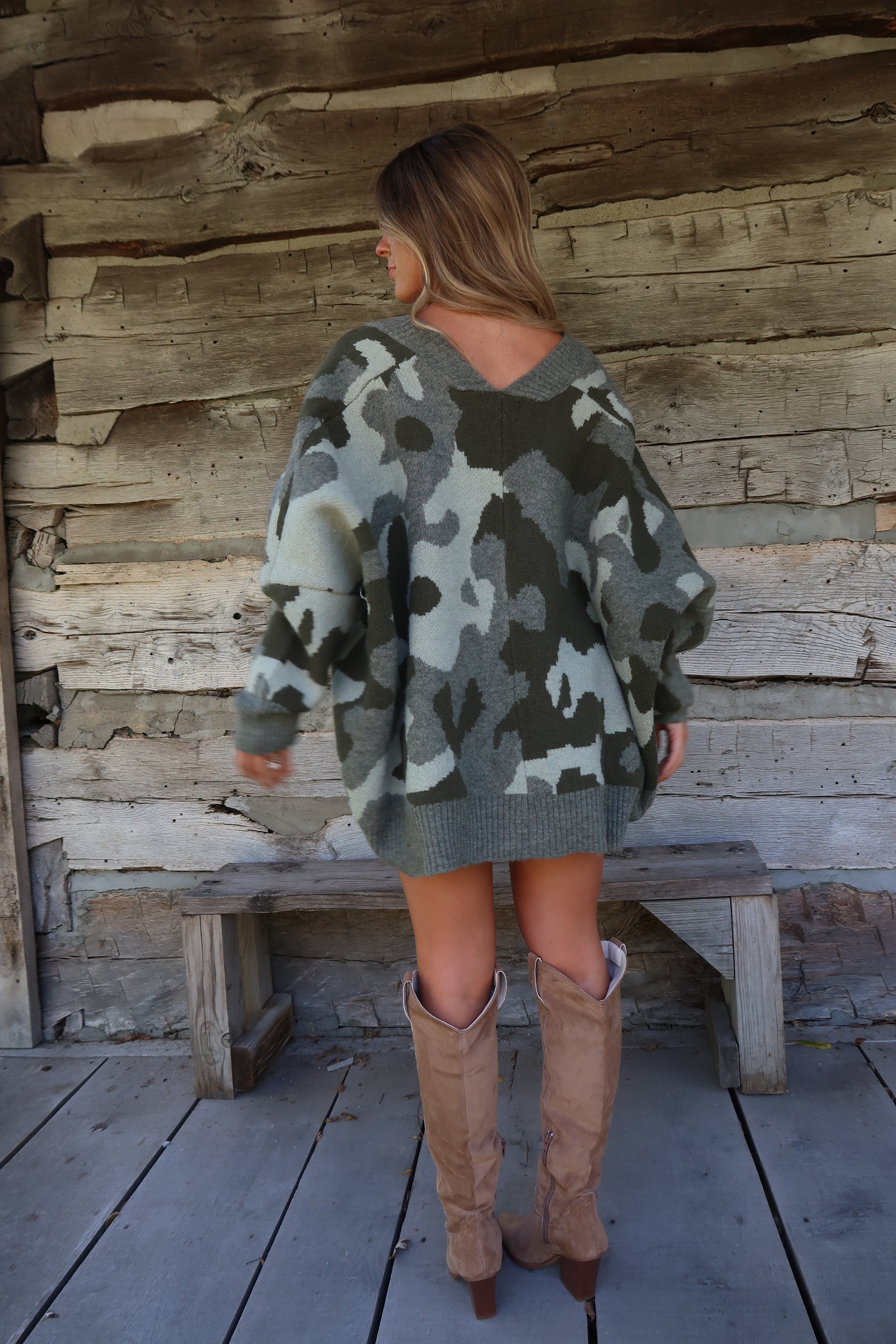Camo Oversized Cardi – Maddy Jae