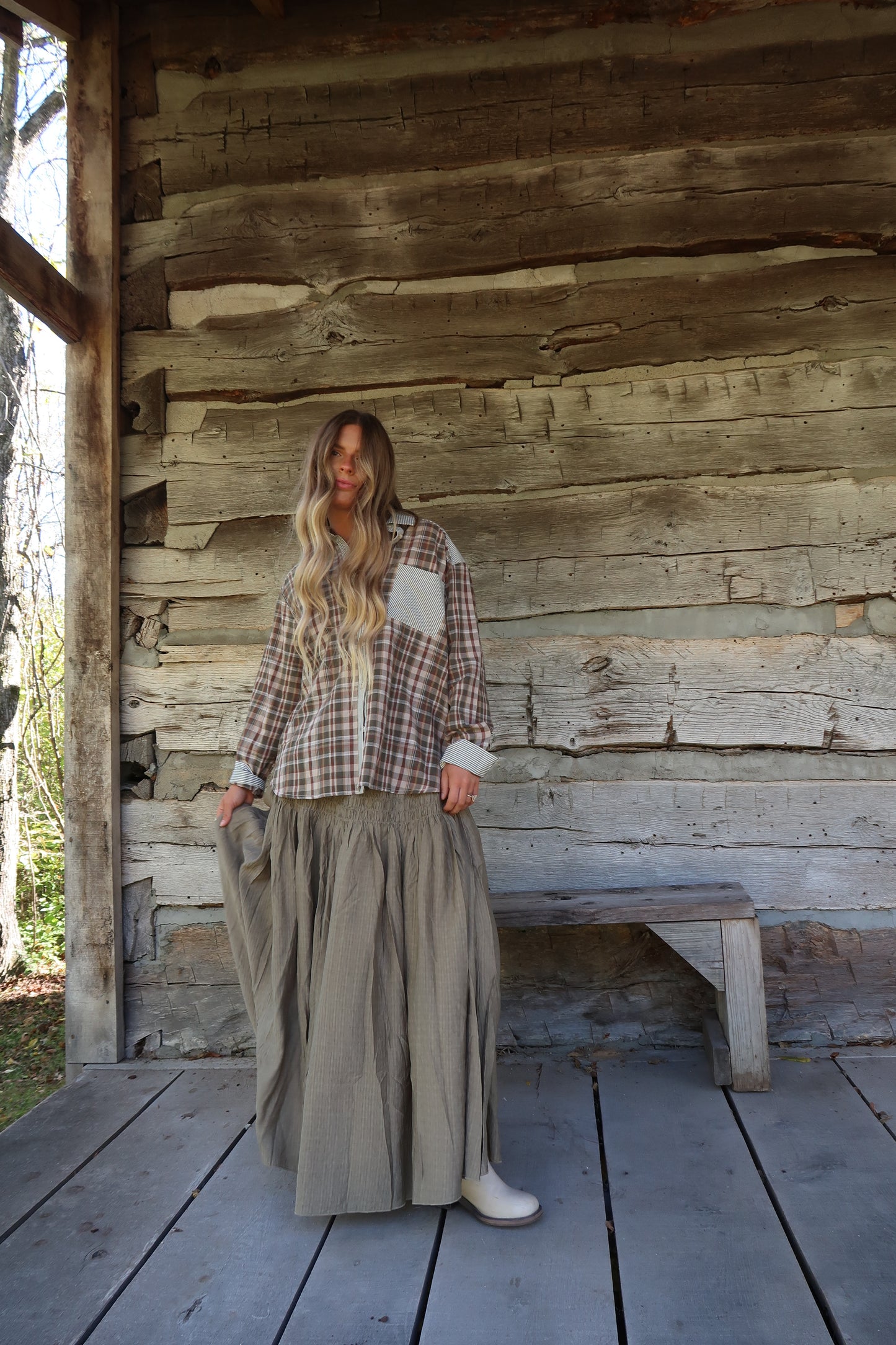 Stonewash Maxi Skirt