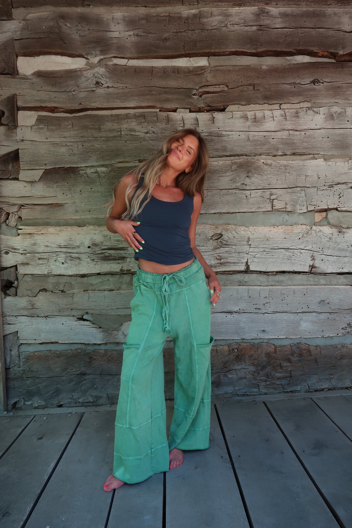 Evergreen Wide Leg Cargo Pant