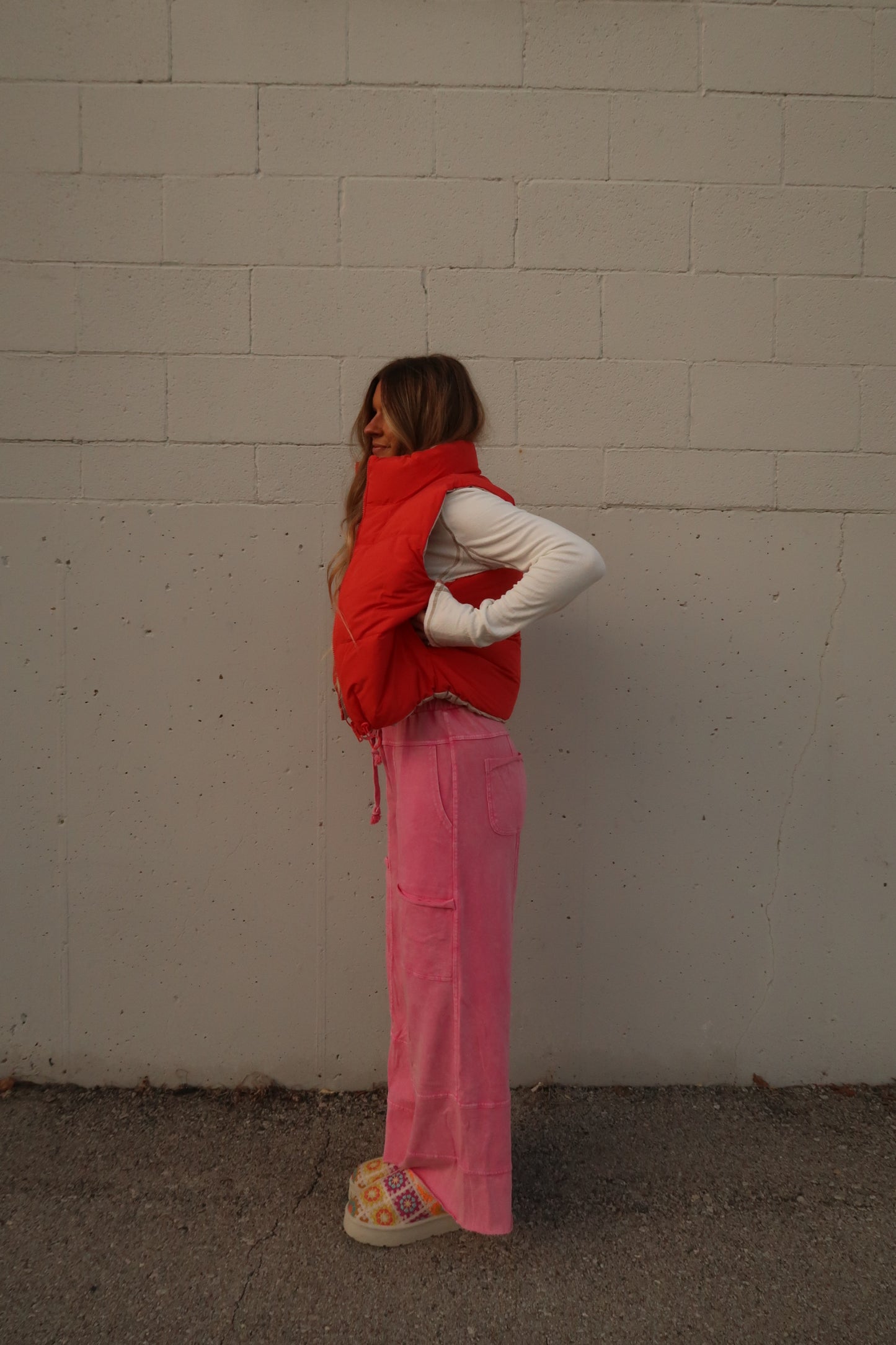 Bubblegum Wide Leg Cargo Pant