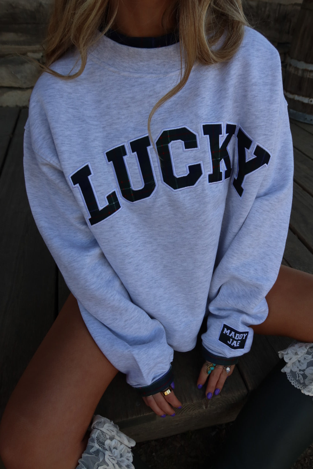 Lucky Plaid Mockneck