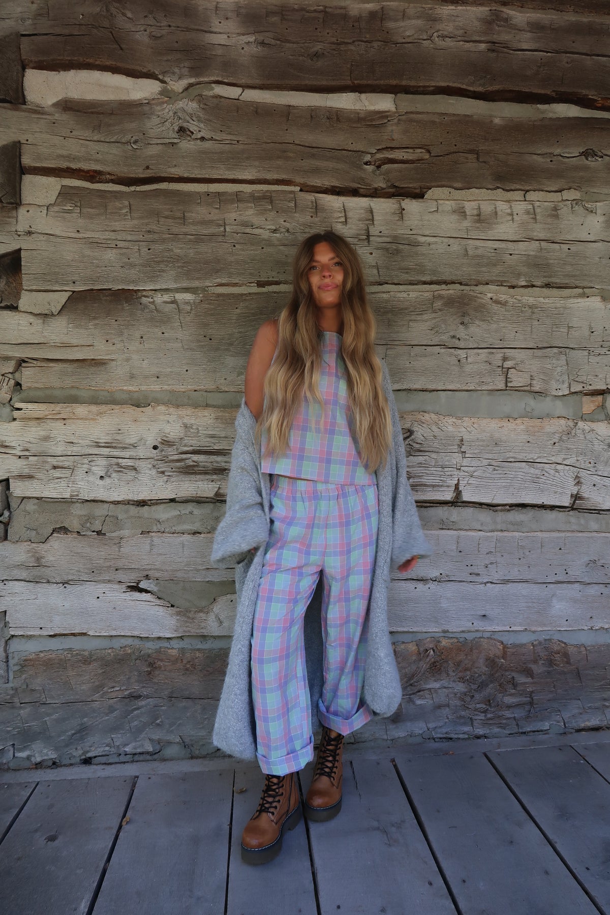 Sweet Pea Plaid Set