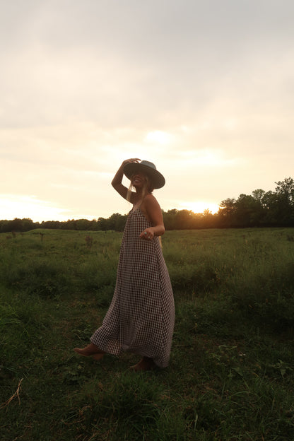 Fireside Gingham Maxi Dress