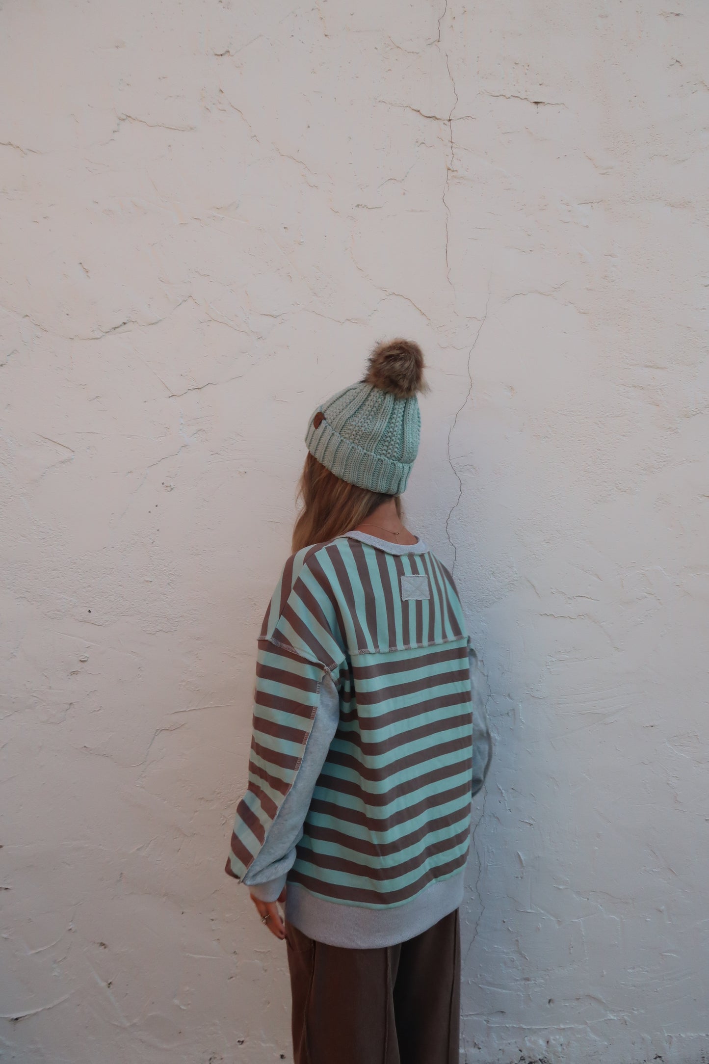 Mint to Be Henley Boxy Crewneck